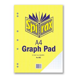 SPIRAX A4 802 GRAPH PAD 2mm Grid 25 Leaf 297x210mm